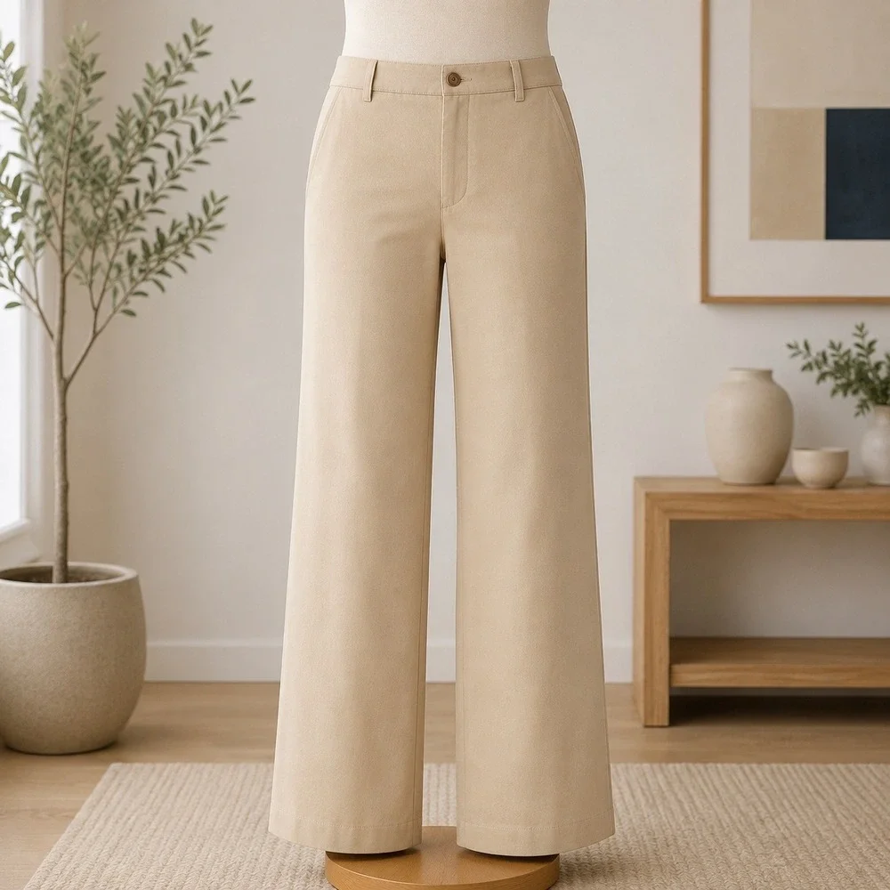 Eddie Bauer Chino Pants Mens 38x30 Khaki Tan Straight Leg Flat Front Casual